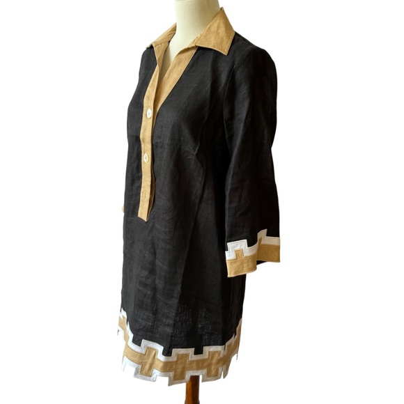 TUCKERNUCK X ATLANTIC PACIFIC LINEN DRESS PREPPY BREATHABLE RETRO MOD WHIMSY XS - Picture 4 of 12